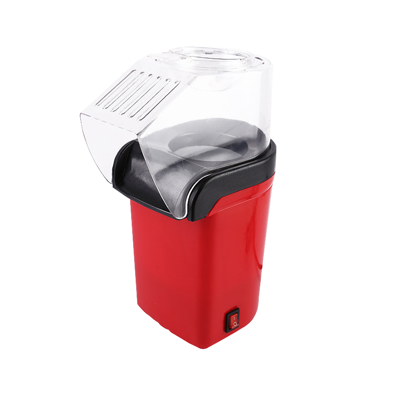 Maszyna do popcornu z czerwoną aluminiową patelnią, model PM-1200, wtyczka europejska
